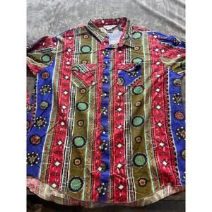 Dale's Vintage Western Pearl Snap Long Sleeve Shirt 2X Painted Sierra‎ USA 2xl